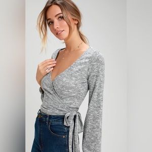 Lulu’s Cropped Wrap Sweater